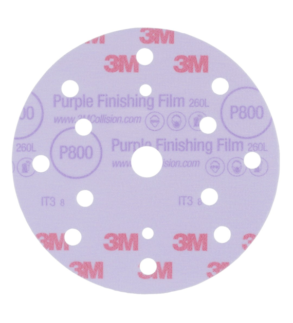 Krążek na rzep Hookit 260L na podkładzie foliowym 150mm 15 otworów P800 - 3M