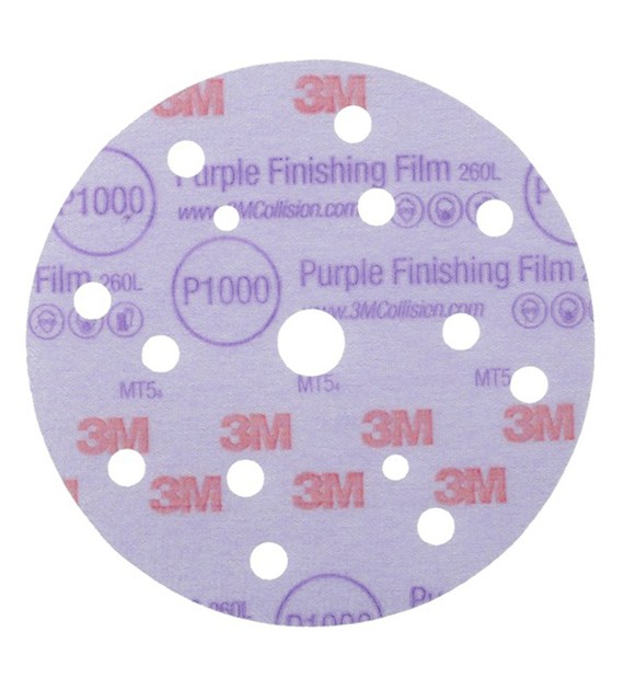 Krążek na rzep Hookit 260L na podkładzie foliowym 150mm 15 otworów P1000 - 3M