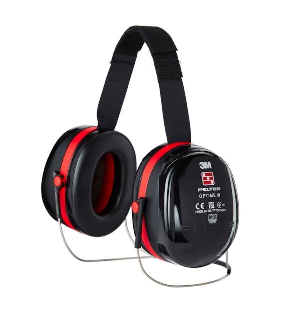 Nauszniki przeciwhałasowe PELTOR Optime III nakarkowe czarno/czerwone H540B-412-SV SNR = 35dB - 3M