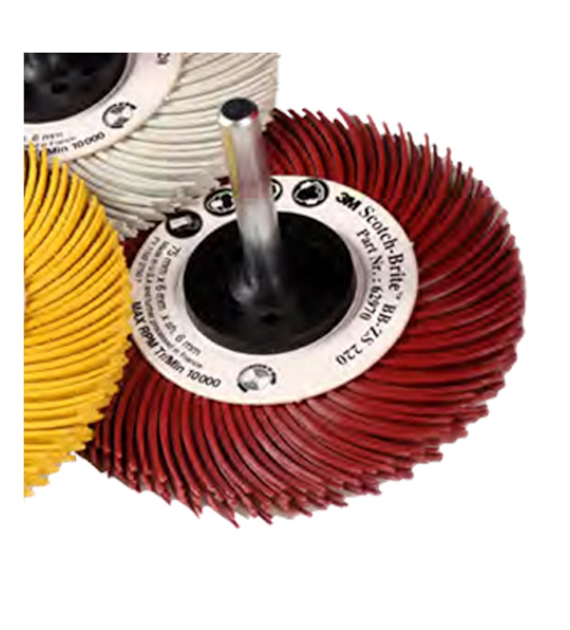 Szczotka na trzpieniu Scotch-Brite Bristle BB-ZS 50mm x 6mm x 6mm P120 brązowa typ C - 3M