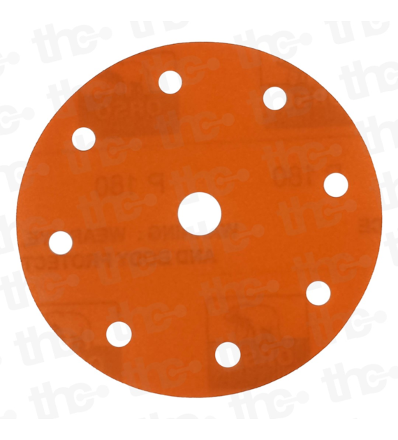 Krążek na rzep na podkładzie foliowym Orange 150mm P180 9 otworów