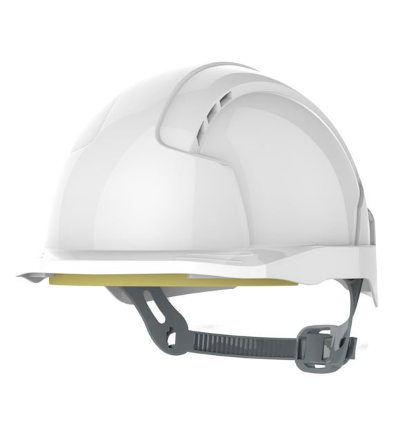 Kask ochronny EVOLite wentylowany regulacja paskiem przesuwnym biały - JSP
