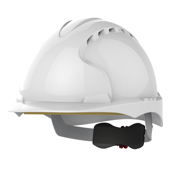 Kask ochronny EVO3 wentylowany regulacja śrubowa biały - JSP