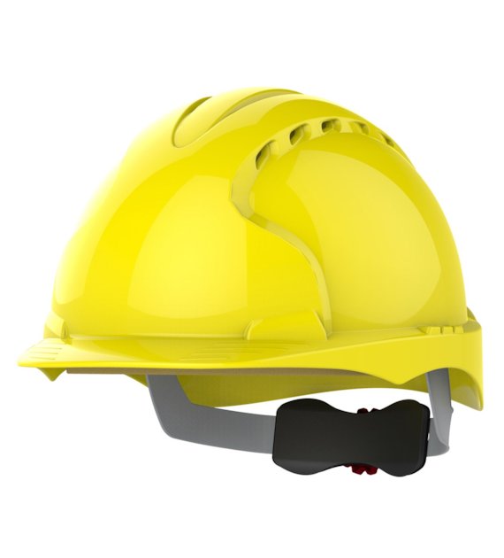 Kask ochronny EVO3 z wentylacją regulacja śrubowa żółty - JSP