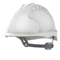 Kask ochronny EVO3 bez wentylacji regulacja paskiem przesuwnym biały - JSP