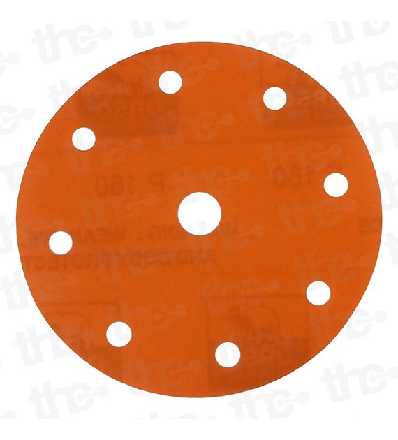 Krążek na rzep na podkładzie foliowym Orange 150mm P80 6 otworów