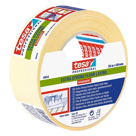 Dwustronna taśma tkaninowa  do wykładzin 50mm x 25m super mocna - Tesa