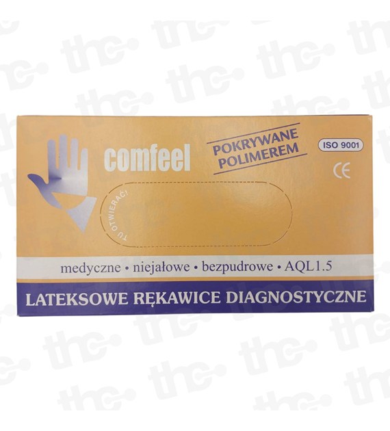Rękawice lateksowe bezpudrowe Comfeel rozmiar L (100 sztuk)