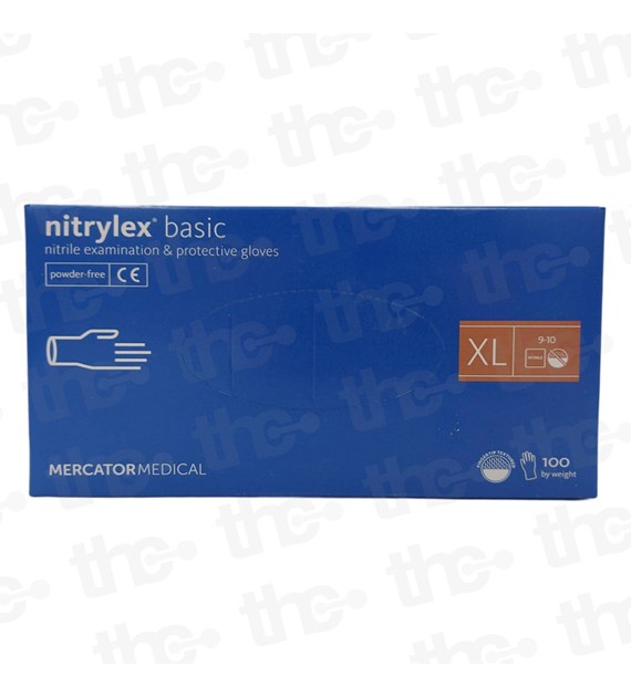 Rękawice bezpudrowe jednorazowe Nitrylex Basic rozmiar XL