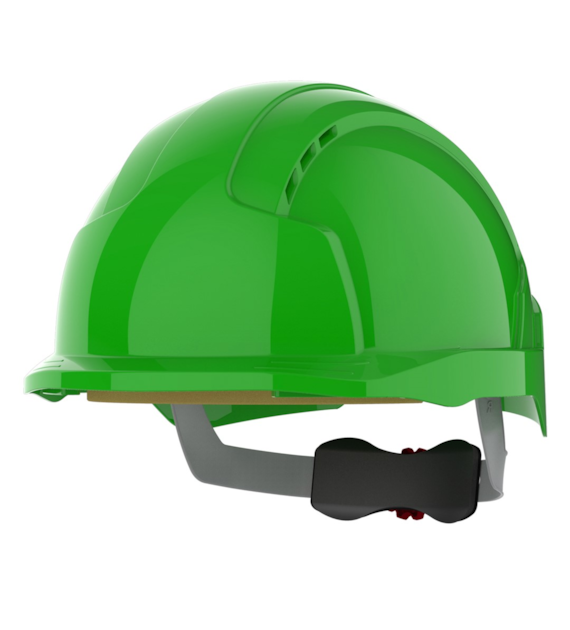 Kask ochronny EVOLite wentylowany regulacja śrubowa mikro daszek zielony - JSP