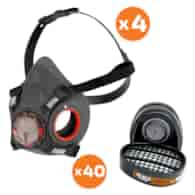Zestaw dla malarza/lakiernika półmaska Force8 M (4szt) + pochłaniacz A2 (40szt) - JSP