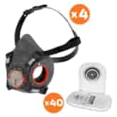 Zestaw dla spawacza/szlifierza półmaska Force8 M (4szt) + filtr P3 (40szt) - JSP