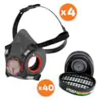 Zestaw wielogazowy półmaska Force8 M (4szt) + pochłaniacz ABEK1 (40szt) - JSP