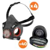 Zestaw wielogazowy półmaska Force8 M (4szt) + pochłaniacz ABEK1 (40szt) - JSP