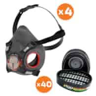 Zestaw wielogazowy półmaska Force8 L (4szt) + pochłaniacz ABEK1 (40szt) - JSP