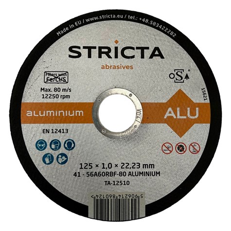 Tarcza do cięcia aluminium 125 x 1,0 x 22mm 56A60RBF Alu Standard - Stricta