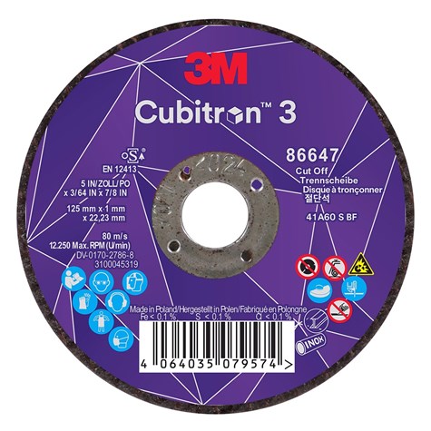 Tarcza do cięcia Cubitron 3 86647 125x1 (ZESTAW 50szt.) - 3M