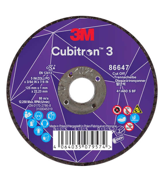Tarcza do cięcia Cubitron 3 86647 125x1 (ZESTAW 50szt.) - 3M
