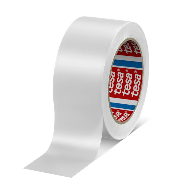 Taśma ostrzegawcza winylowa PCV oznaczeniowa 60760 50mm x 33m biała - Tesa