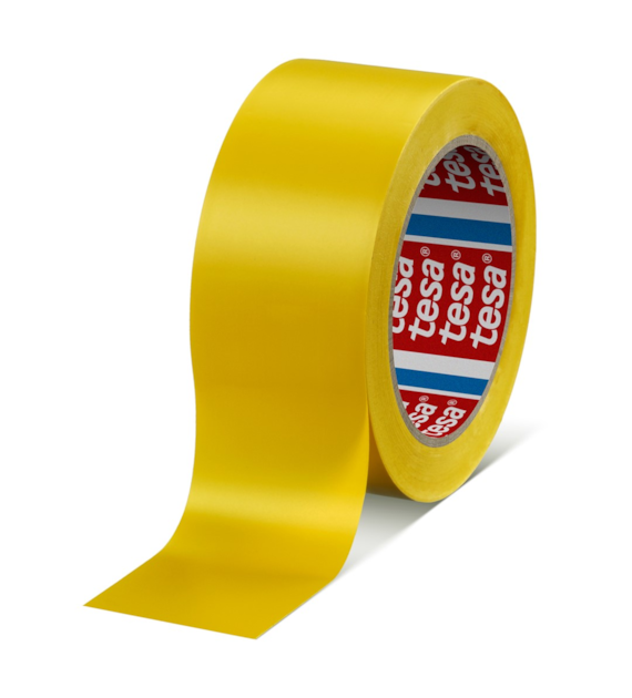 Taśma ostrzegawcza winylowa PCV oznaczeniowa 60760 50mm x 33m żółta - Tesa