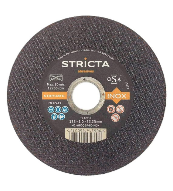 Tarcza do cięcia metalu i stali nierdzewnej 125 x 1,0 x 22,23mm A60QBF Inox Standard - Stricta