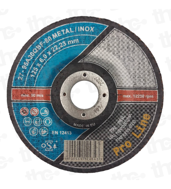 Tarcza do szlifowania metalu stali nierdzewnej 125mm x 6,0mm X 22,23mm 95A30QBF P80