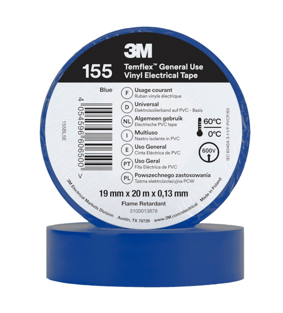 Winylowa taśma elektroizolacyjna Temflex 155 19mm x 20m niebieska - 3M