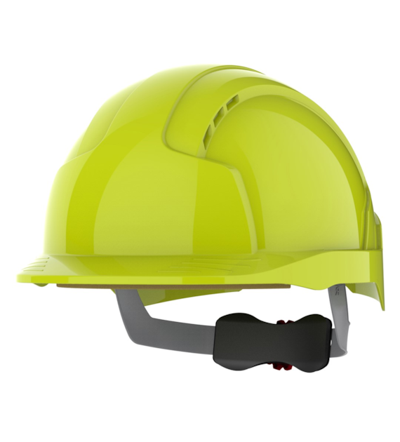 Kask ochronny EVOLite wentylowany regulacja na pokrętło śrubowa HI-VIS żółty - JSP