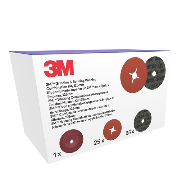 Zestaw do szlifowania i wykańczania 115mm zawiera dysk fibrowy 787C P120 + PN-DH X CRS + płaska podkładka - 3M