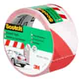 Ekonomiczna taśma do oznakowania powierzchni Scotch 4705 biało-czerwona 50 mm x 33 m - 3M