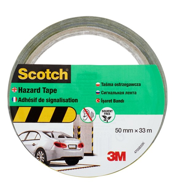 Ekonomiczna taśma do oznakowania powierzchni Scotch 4705 czarno-żółta 50 mm x 33 m - 3M