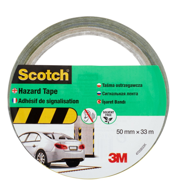 Ekonomiczna taśma do oznakowania powierzchni Scotch 4705 czarno-żółta 50 mm x 33 m - 3M