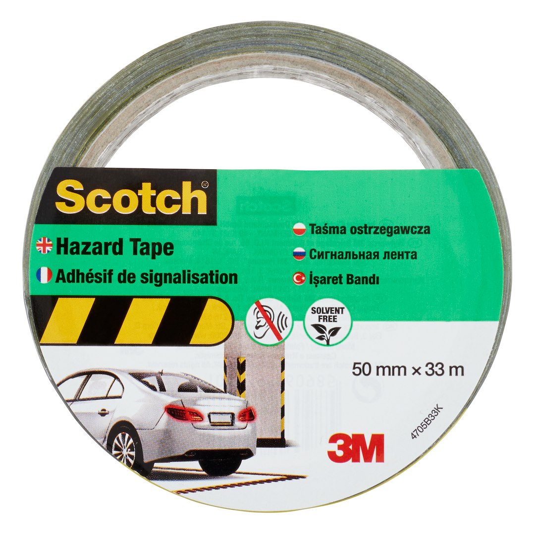 Ekonomiczna taśma do oznakowania powierzchni Scotch 4705 czarno-żółta 50 mm x 33 m - 3M