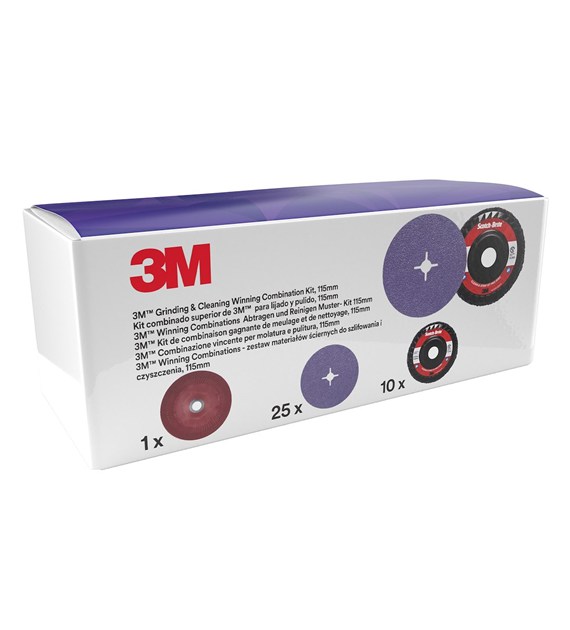 Zestaw do szlifowania i czyszczenia 125mm zawiera dysk fibrowy 1182C + dysk Clean & Strip XT Pro XO-RD + podkładka do fibry - 3M