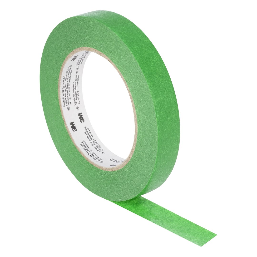 Taśma maskująca malarska 2814 odporna na promieniowanie UV 18 mm x 50 m zielona - 3M