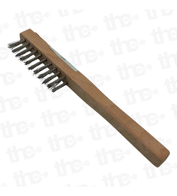 Szczotka ręczna dwurzędowa uchwyt drewniany drut INOX - Szczotex