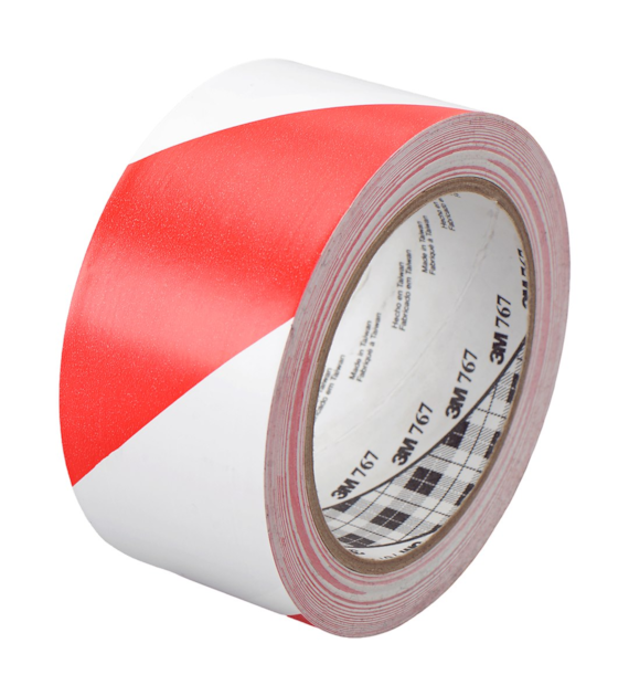 Taśma ostrzegawcza 767 50mm x 33m czerwono-biała - 3M