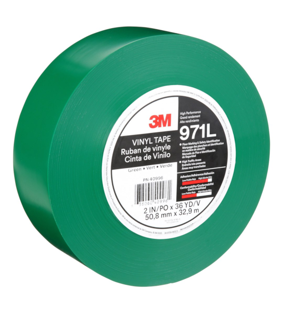 Wytrzymała taśma do wyznaczania ciągów komunikacyjnych 971L 50.8 mm x 33 m 0.43 mm zielona - 3M