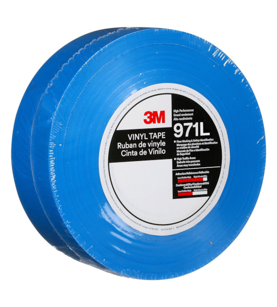 Wytrzymała taśma do wyznaczania ciągów komunikacyjnych 971L niebieska 50.8 mm x 33 m 0.43 mm - 3M