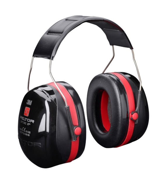 Nauszniki przeciwhałasowe PELTOR Optime III nagłowne 35dB czarno/czerwone H540A-411-SV SNR = 35 dB - 3M