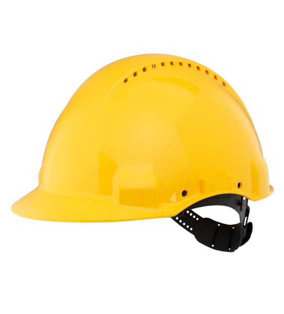 Kask ochronny G3000 wskaźnik Uvicator Pinlock wentylowany opaska przeciwpotna z tworzywa sztucznego żółty G3000CUV-GU - 3M