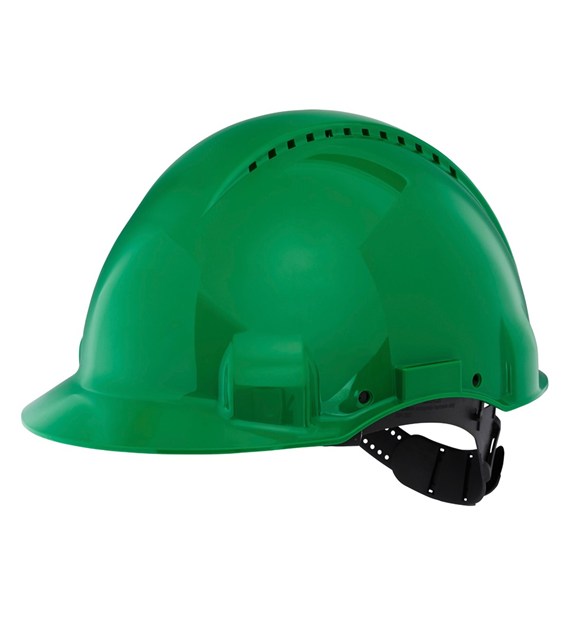 Kask ochronny G3000 wskaźnik Uvicator Pinlock wentylowany opaska przeciwpotna z tworzywa sztucznego zielony G3000CUV-GP - 3M