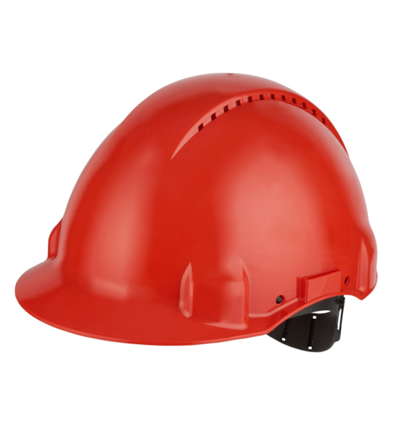 Kask ochronny G3000 wskaźnik Uvicator Pinlock wentylowany opaska przeciwpotna z tworzywa sztucznego czerwony G3000CUV-RD - 3M