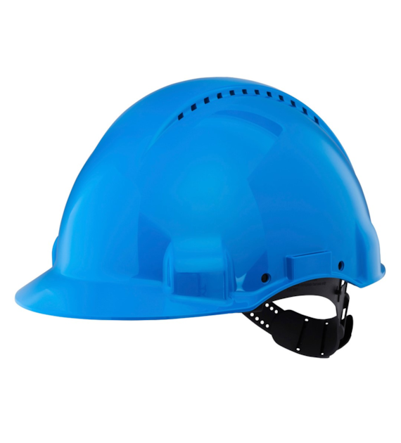 Kask ochronny G3000 wskaźnik Uvicator Pinlock wentylowany opaska przeciwpotna z tworzywa sztucznego niebieski G3000CUV-BB - 3M