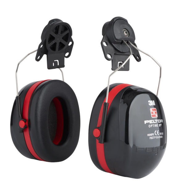 Nauszniki przeciwhałasowe PELTOR Optime III H540P3E-413-SV czarno/czerwone nahełmowe - 3M