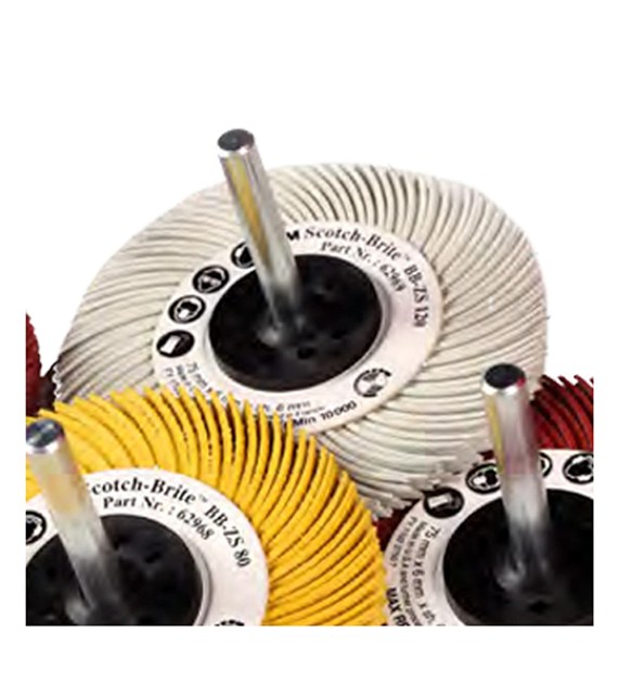 Szczotka na trzpieniu Scotch-Brite Bristle BB-ZS 50mm x 6mm x 6mm P120 biały typ C - 3M