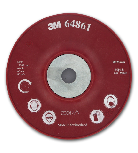 Podkładka do dysków z fibry 125mm M14 żebrowana czerwona - 3M