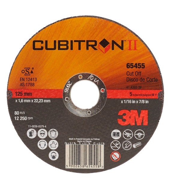 Tarcza do cięcia Cubitron II 65512 T41 125x1 x 22,23mm INOX - 3M
