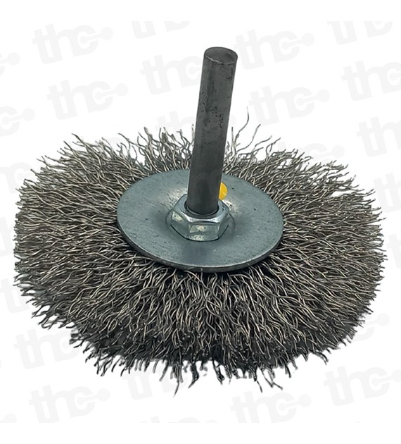 Szczotka tarczowa z trzpieniem 40mm trzpień 6mm INOX - Szczotex