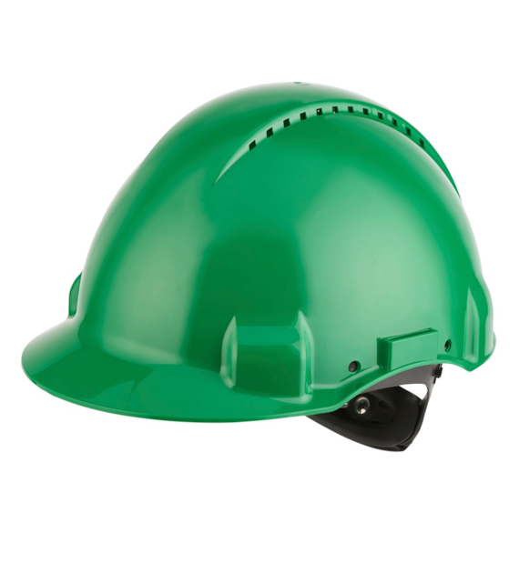 Kask ochronny G3000 wskaźnik Uvicator regulacja śrubowa wentylowany opaska przeciwpotna z tworzywa sztucznego zielony G3000NUV-GP - 3M